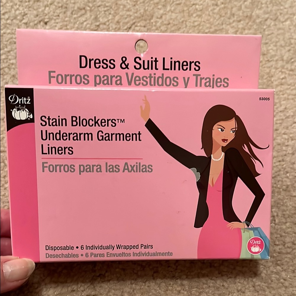 Underarm Liners for suits, dresses, tops, Stain Blockers, 6 pair, from Dritz